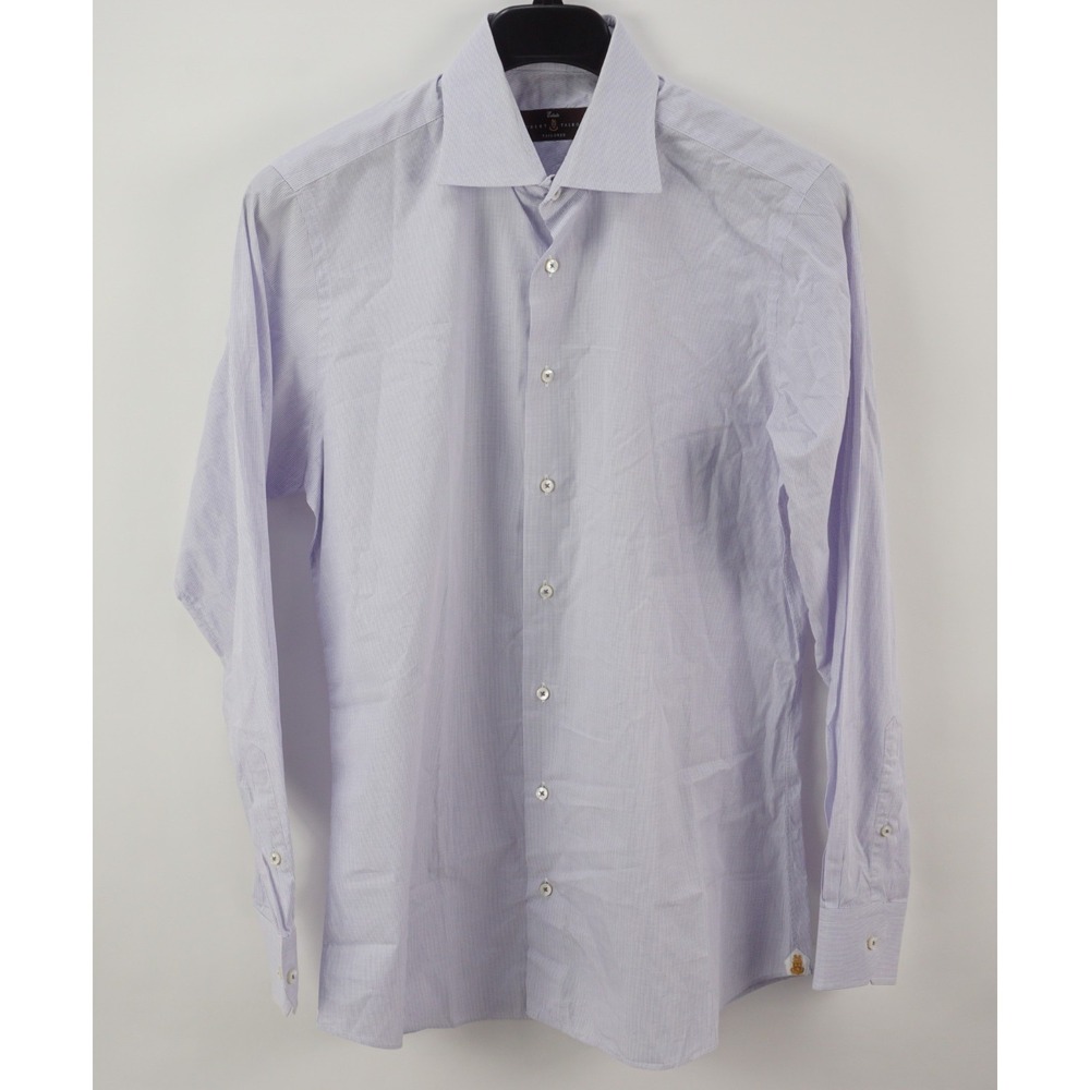 Robert Talbott Estate Tailored Spread Collar Button Up Shirt Men 16 Purple Check
